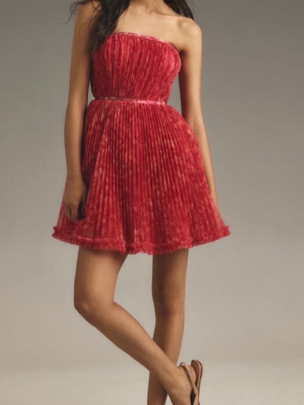 Hutch Lenzy Mini Dress in a Patterned Pink and Peach Size 2